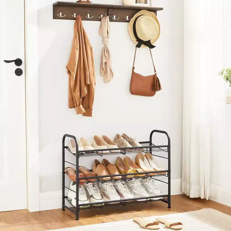 SONGMICS Scarpiera Impilabile, Organizzatore Porta Scarpe a 3 Ripiani, Contiene Fino a 12 Paia