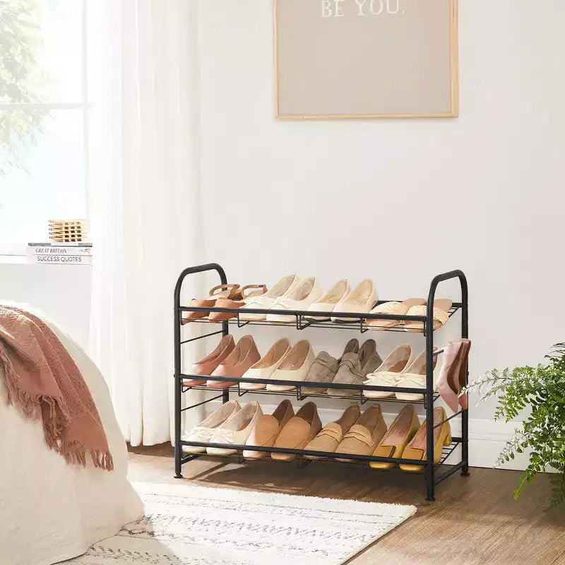 SONGMICS Scarpiera Impilabile, Organizzatore Porta Scarpe a 3 Ripiani, Contiene Fino a 12 Paia