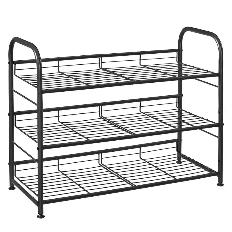 SONGMICS Stackable Shoe Rack 3-Tier Storage Organizer Holds up to 12 Pairs