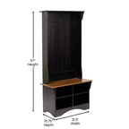Appendiabiti da ingresso Flash Furniture Paisley con panca, 3 ganci singoli e 4 scomparti inferiori con ripiani regolabili