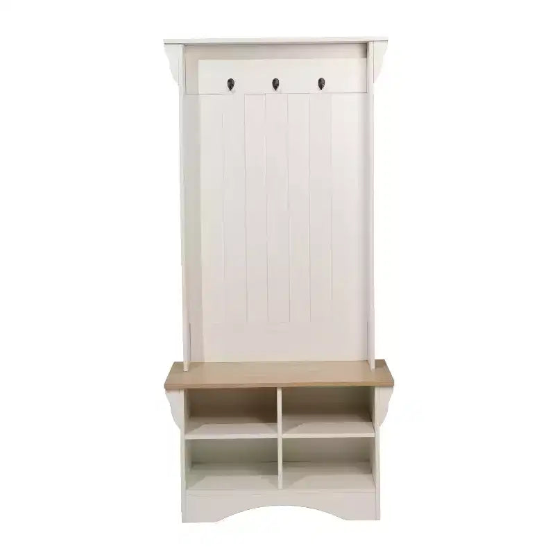 Appendiabiti da ingresso Flash Furniture Paisley con panca, 3 ganci singoli e 4 scomparti inferiori con ripiani regolabili