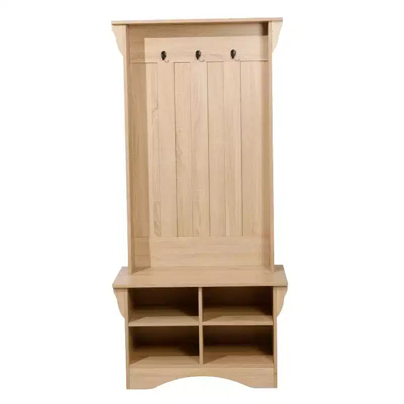 Appendiabiti da ingresso Flash Furniture Paisley con panca, 3 ganci singoli e 4 scomparti inferiori con ripiani regolabili