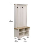 Appendiabiti da ingresso Flash Furniture Paisley con panca, 3 ganci singoli e 4 scomparti inferiori con ripiani regolabili