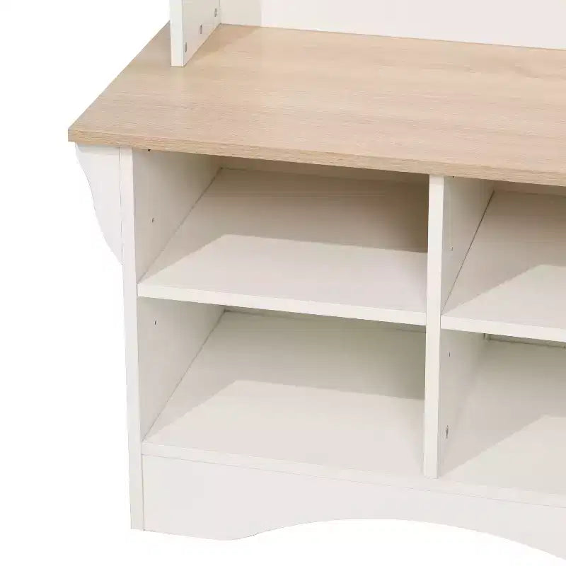 Appendiabiti da ingresso Flash Furniture Paisley con panca, 3 ganci singoli e 4 scomparti inferiori con ripiani regolabili
