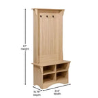 Appendiabiti da ingresso Flash Furniture Paisley con panca, 3 ganci singoli e 4 scomparti inferiori con ripiani regolabili