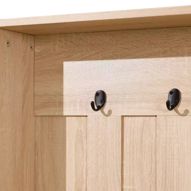 Appendiabiti da ingresso Flash Furniture Paisley con panca, 3 ganci singoli e 4 scomparti inferiori con ripiani regolabili