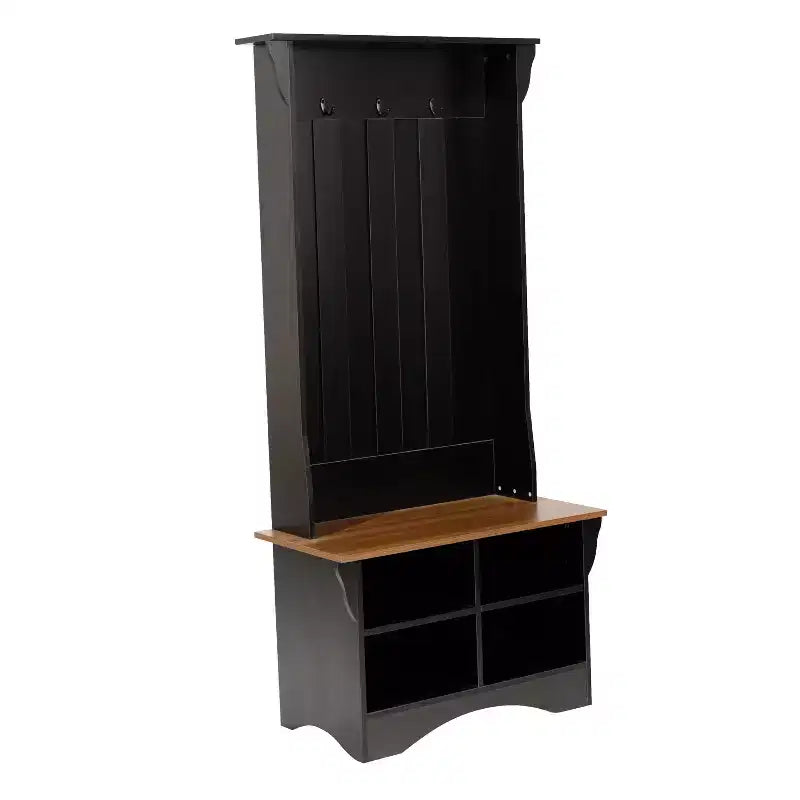 Appendiabiti da ingresso Flash Furniture Paisley con panca, 3 ganci singoli e 4 scomparti inferiori con ripiani regolabili