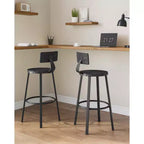 2 Pack Bar Stools, 28.7 Inches Barstools with Back, Counter Stools Bar Chairs with Backrest, Steel Frame