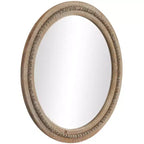 Specchio da parete in legno anticato con dettagli a perline - Olivia & May