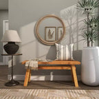 Specchio da parete in legno anticato con dettagli a perline - Olivia & May
