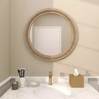 Specchio da parete in legno anticato con dettagli a perline - Olivia & May