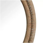 Specchio da parete in legno anticato con dettagli a perline - Olivia & May