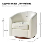 Poltrona a botte moderna girevole Jessie, 77,5 cm, in ecopelle con base in legno massello|ART OF LIVING DESIGNS