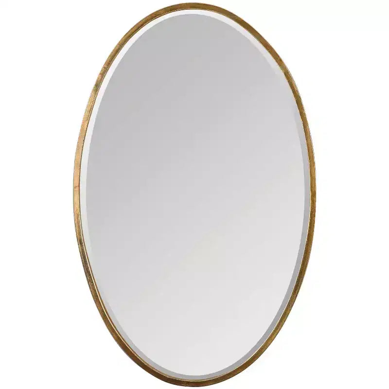 Uttermost Herleva 17 3/4 x 28 Antique Gold Oval Wall Mirror