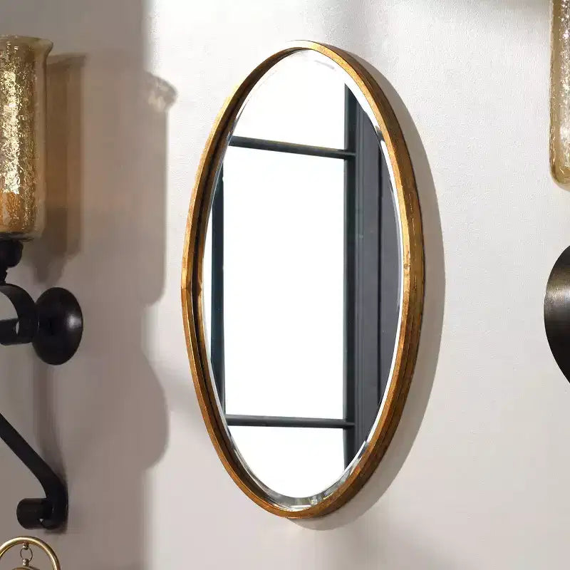 Specchio da parete ovale Herleva 17 3/4 x 28 Uttermost color oro anticato