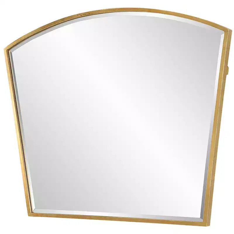 Specchio da parete ad arco Uttermost Boundary con finitura in foglia d'oro anticata, 36 x 31 3/4