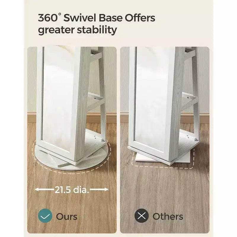 Armadio Portagioie a Specchio Girevole a 360°