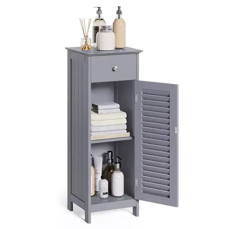 VASAGLE Bathroom Floor Cabinet, Freestanding Bathroom Storage Cabinet with Double Shutter Doors