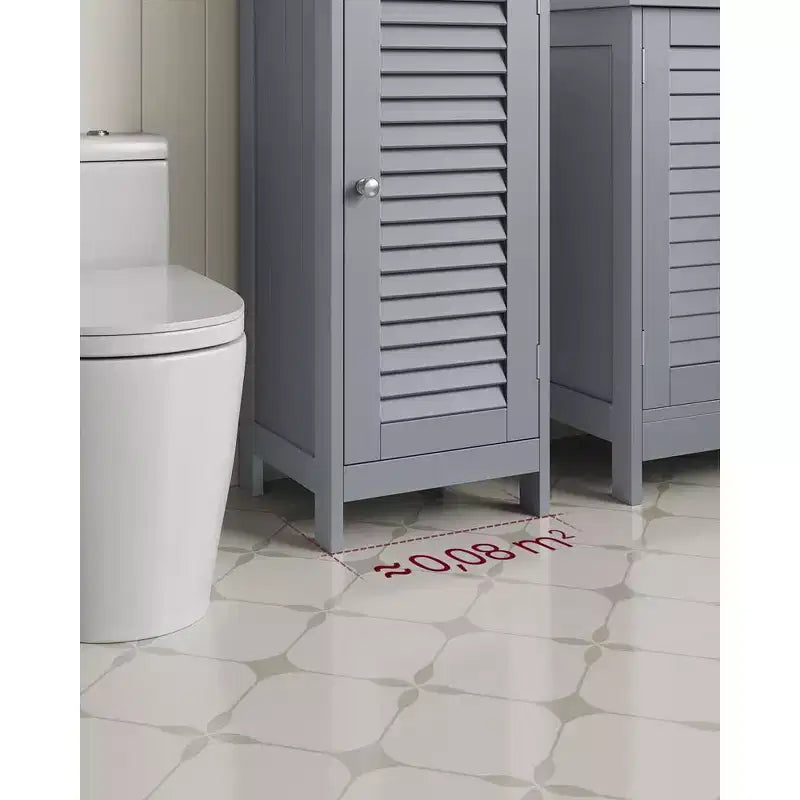 VASAGLE Mobiletto da Bagno, Armadietto a Terra per Bagno con Doppie Ante a Persiana