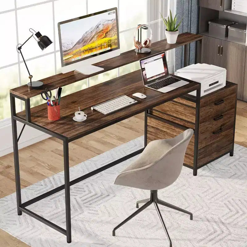 Tribesigns Scrivania da Ufficio Ergonomica da 63 pollici
