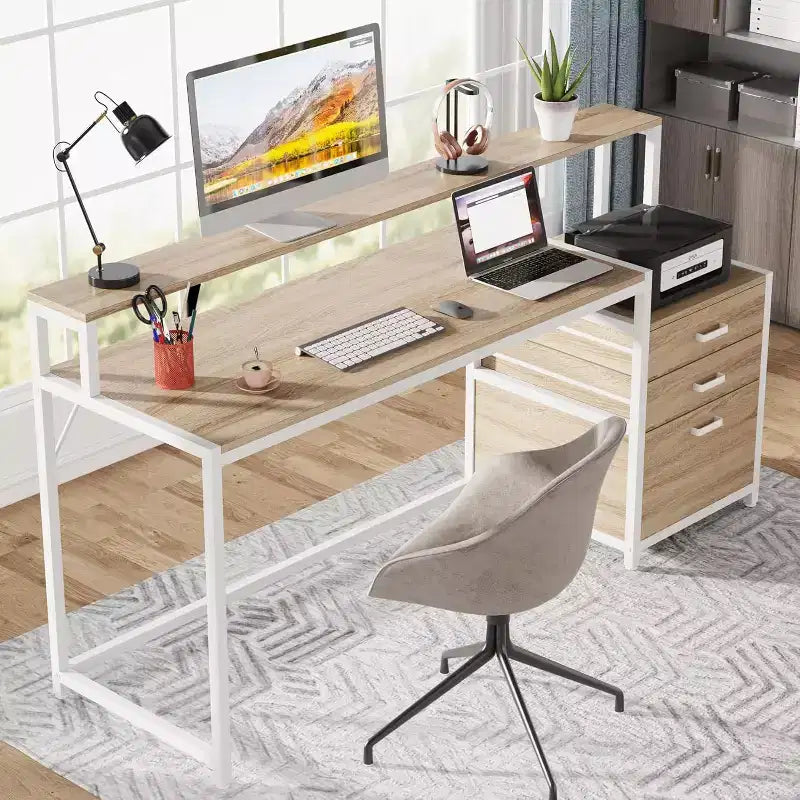 Tribesigns Scrivania da Ufficio Ergonomica da 63 pollici