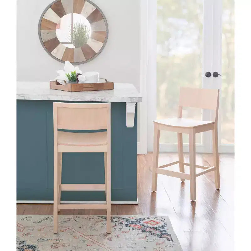 Set di 2 sgabelli da bar da 60,32 cm Elizabeth in legno massiccio, altezza bancone - Linon