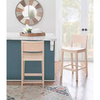 Set di 2 sgabelli da bar da 60,32 cm Elizabeth in legno massiccio, altezza bancone - Linon