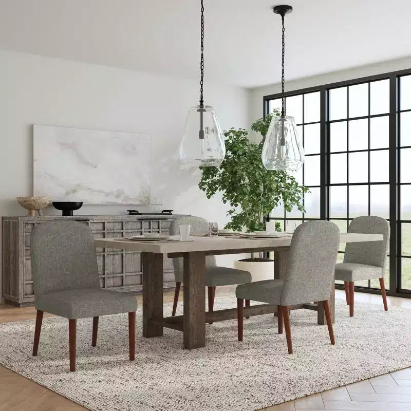 Rounded Back Upholstered Dining Chair - HomePop