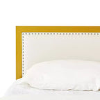 VECELO - Letto imbottito in lino con testiera e pediera, piattaforma resistente, solide doghe in metallo, nessuna necessità di rete a molle, facile da montare