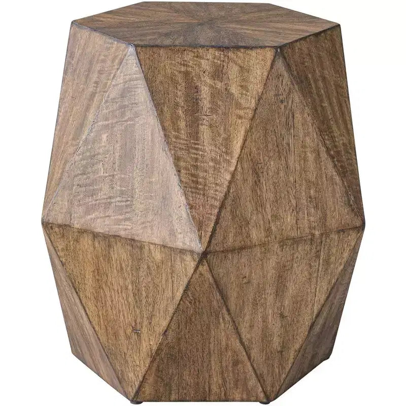 Uttermost Volker 18 Wide Burnished Honey Wood Geometric Accent Table