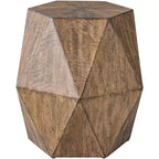 Uttermost Volker 18 Wide Burnished Honey Wood Geometric Accent Table