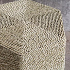 Tavolino d'appoggio esagonale Uttermost Sea Braid da 33 cm in fibra di giacinto d'acqua naturale