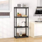 Costway 1 PEZZO Scaffale a 4 Ripiani in Metallo Resistente Unità di Scaffalatura a Filo con Piedini Antiscivolo Nero