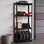 Costway 1 PEZZO Scaffale a 4 Ripiani in Metallo Resistente Unità di Scaffalatura a Filo con Piedini Antiscivolo Nero