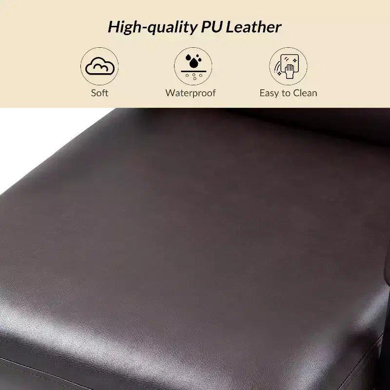 Sedia da ufficio in pelle con braccioli Gregor con girevole a 360 gradi, blocco dell'inclinazione e inclinazione centrale | Hulala Home