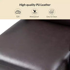 Sedia da ufficio in pelle con braccioli Gregor con girevole a 360 gradi, blocco dell'inclinazione e inclinazione centrale | Hulala Home