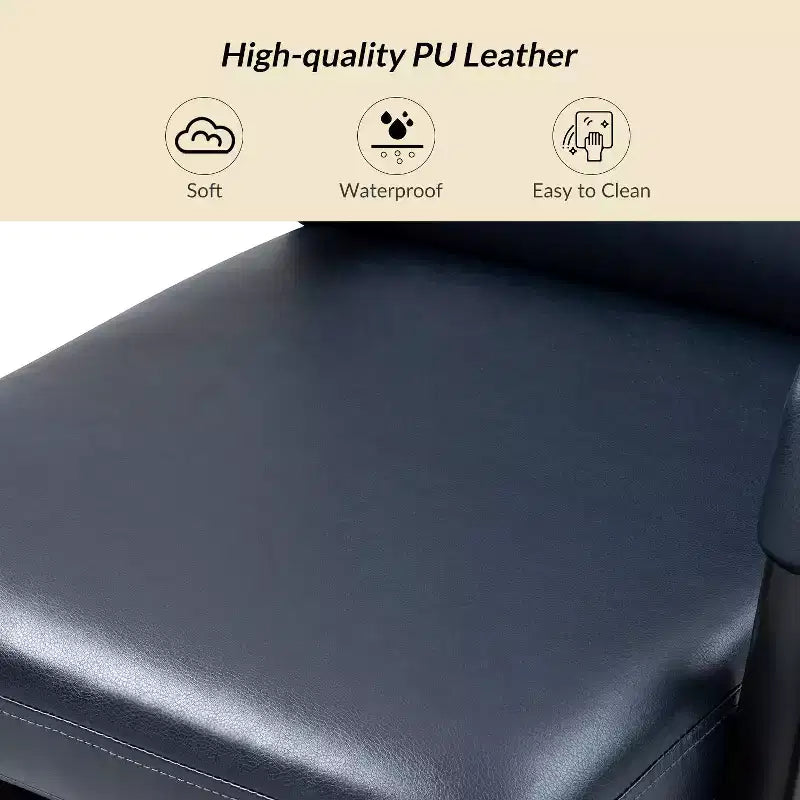 Sedia da ufficio in pelle con braccioli Gregor con girevole a 360 gradi, blocco dell'inclinazione e inclinazione centrale | Hulala Home