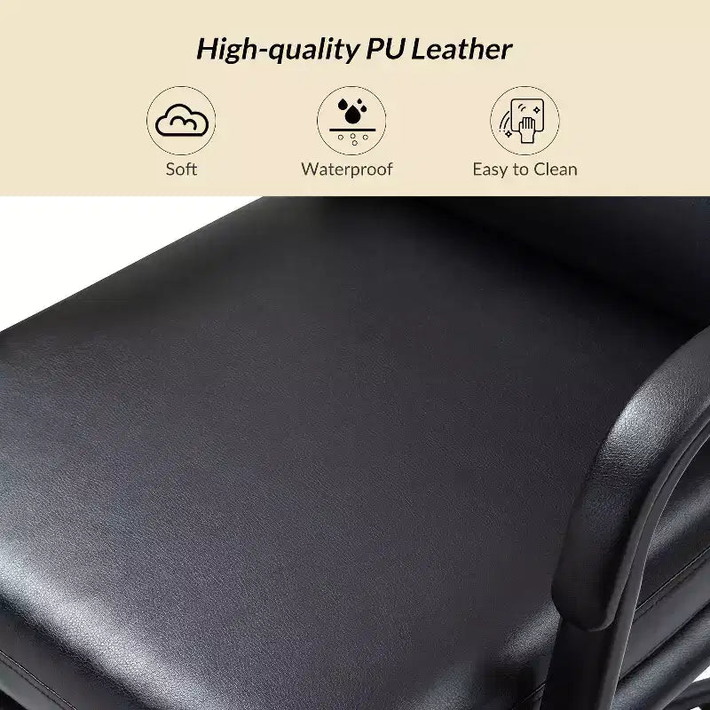 Sedia da ufficio in pelle con braccioli Gregor con girevole a 360 gradi, blocco dell'inclinazione e inclinazione centrale | Hulala Home