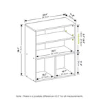 Furinno Scaffale Aperto a 3 Ripiani, Espositore Multiuso a 3 Cubi con Ripiani Regolabili, Rovere Nero
