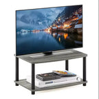 Furinno Industrial No Tools Supporto TV Rialzato con 2 Ripiani Aperti per TV Fino a 25 Pollici Rovere Grigio/Nero