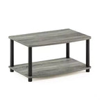 Furinno Industrial No Tools Supporto TV Rialzato con 2 Ripiani Aperti per TV Fino a 25 Pollici Rovere Grigio/Nero