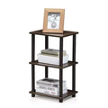 Furinno 3 Tier Sofa Side End Table Open Bookshelf Corner Display Sheleves Walnut
