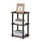 Furinno 3 Tier Sofa Side End Table Open Bookshelf Corner Display Sheleves Walnut