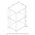 Furinno Tavolino da Divano a 3 Ripiani, Libreria Aperta, Angolo Espositivo, Scaffali, Noce