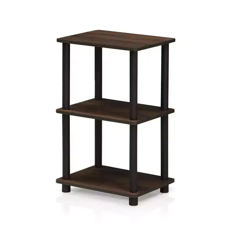 Furinno Tavolino da Divano a 3 Ripiani, Libreria Aperta, Angolo Espositivo, Scaffali, Noce
