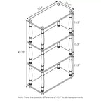 Furinno Moderno Scaffale Decorativo a 4 Ripiani Libreria Aperta Scaffale Multiuso per Esposizione per Soggiorno, Ufficio e Arredamento, Espresso/Nero