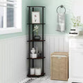 Furinno Modern 5-Shelf Tall Bookshelf Multipurpose Shelving Unit Corner Display Rack,Dark Cherry/Black