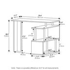 Furinno 39.4 Scrivania ad angolo a L reversibile per computer, tavolo da scrittura, workstation da studio con ripiani aperti a 3 livelli, Rovere francese/Nero
