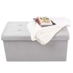 Pouf-Contenitore, Poggiapiedi, Panca Organizer o Cassapanca in Velluto Trapuntato con Coperchio Rimovibile Lavish Home per Camera da Letto, Dormitorio o Ingresso