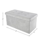 Pouf-Contenitore, Poggiapiedi, Panca Organizer o Cassapanca in Velluto Trapuntato con Coperchio Rimovibile Lavish Home per Camera da Letto, Dormitorio o Ingresso